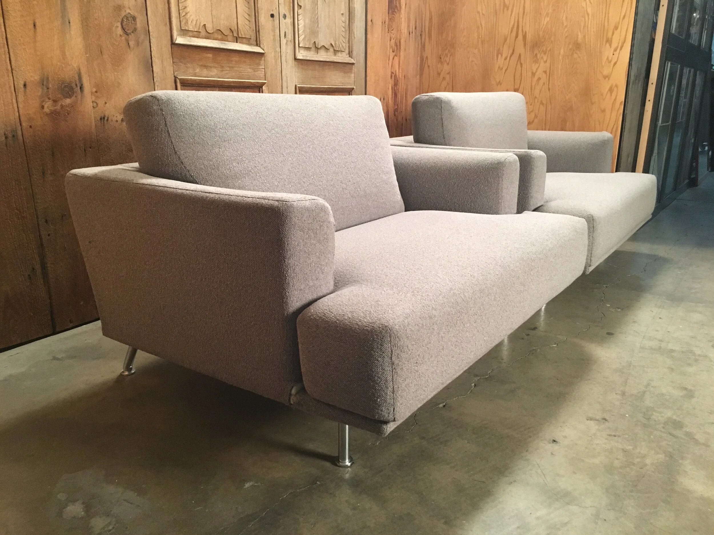 Cassina “253 Nest” Chairs in Grey Wool by Piero Lissoni — Kubisak